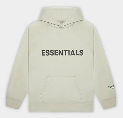 fear of god essentials ss20 hoodie sage